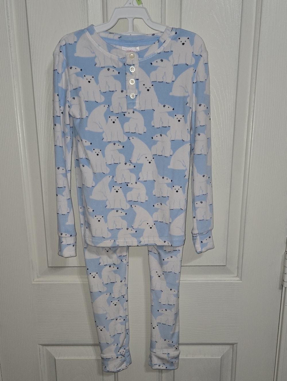 Wondershop Plush Polar Bear Print Long Sleeve Pajama Set - Light Blue